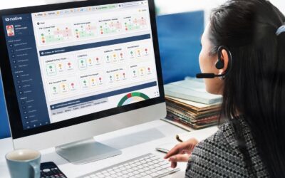Dashboard com soluções para provedores de internet exibido em computador, mostrando indicadores de atendimento, cobrança e vendas integradas.
