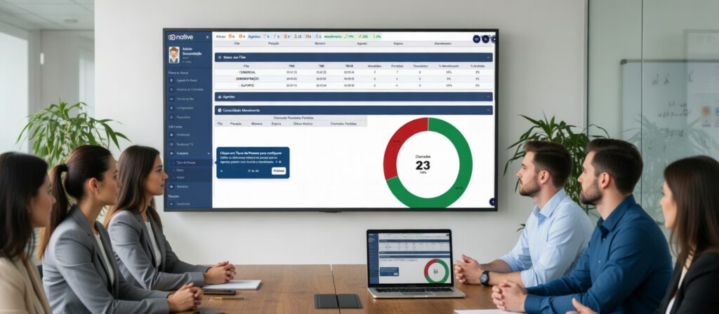 Gestão estratégica do atendimento com análise de dados operacionais em dashboard corporativo