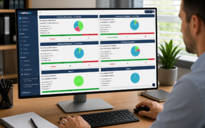 Dashboard de recuperação de crédito em um PABX Virtual utilizado para gerenciar campanhas de cobrança e reduzir a inadimplência.