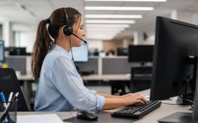 Atendimento padronizado com operadora seguindo script de atendimento