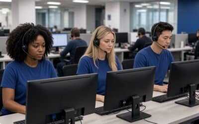 Equipe comercial prospectando cliente B2B com telefonia IP em uma operação de Inside Sales.